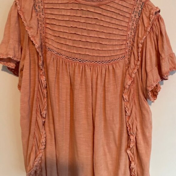 Free People Blouse Prairie Cottagecore Hippie Distressed Medium Like New $98 - Picture 3 of 13